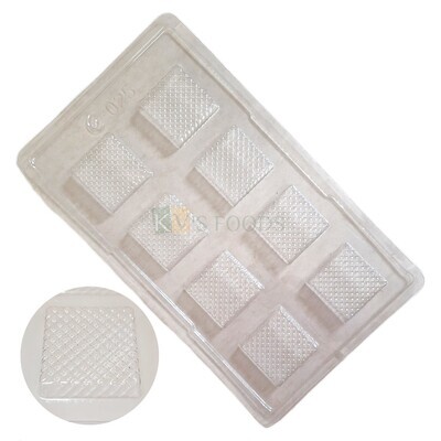 1 PC Size 11.5 x 6.6 Inches, Thickness 1 cm Rectangle 8 Cavity Square PVC Chocolate Mould Transparent Candy Molds Chocolate Mould Garnishing Gummy Jelly Ice Cube Making DIY Birthday Cake Decorations