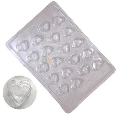 1 PC Size 11.3 x 7.7 Inches, Thickness 1 cm Rectangle 20 Cavity Heart PVC Chocolate Mould Transparent Candy Molds Chocolate Mould Garnishing Gummy Jelly Ice Cube Making DIY Valentines Cake Decorations