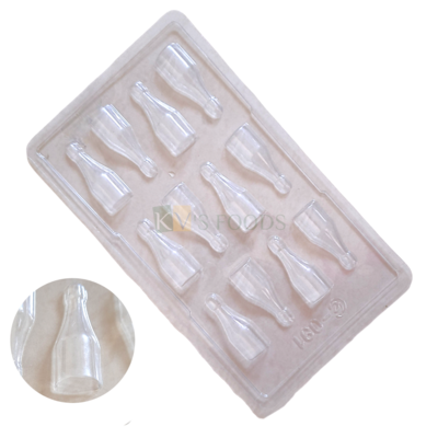 1 PC Size 11.3 x 7.7 Inches, Thickness 1 cm Rectangle 12 Cavity Mini Bottles PVC Chocolate Mould Transparent Candy Molds Chocolate Mould Garnishing Gummy Jelly Ice Cube Making DIY Cake Decorations