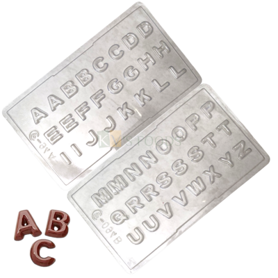 2 PCS Size 11.4 x 6.5 Inches, Thickness 0.4 cm Rectangle 48 Cavity A to Z Alphabets Capital Uppercase Letters PVC Chocolate Mould Transparent Candy Molds Chocolate Garnishing DIY Cake Decorations