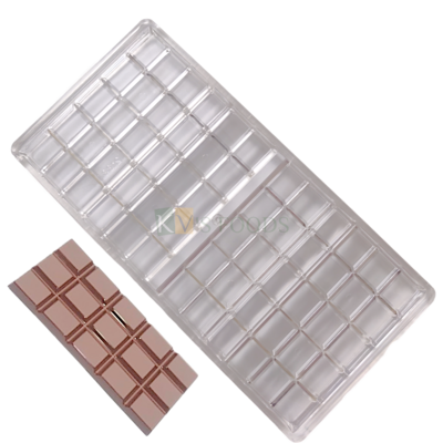 1 PC Size 10.7 x 5.2 Inches, Thickness 1 Inch Rectangle 4 Cavity Polycarbonate Chocolate Bar Mould, Cadboury Candy Gummy Jelly, Ice-cubes Making Mold Birthday Theme, Gifting DIY Cake Decorations