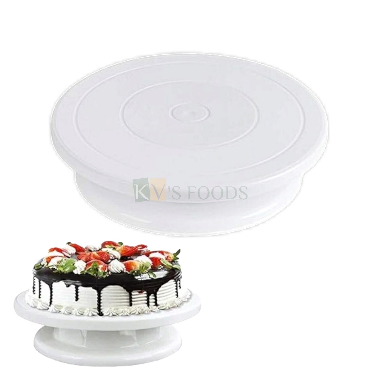 1PC 360° Smooth Rotating Cake Turntable Diameter 11 Inch, Height 2.7 Inch for Cakes, Cupcakes Decorating Supplies Shaping Cakes Display Presentation Serving Stands, Nonslip Base, Kitchen Accessories