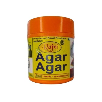 25 Grams Rajvi Agar Agar Can be used to make Jellies, Pudding and Custards