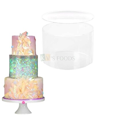 1 PC Diameter 5.8 Inch Height 4.3 Inch Clear Acrylic Fillable Circle Cake Spacer with Removable Lid, Cake Seperator, Cake Riser, Tier Cake Display Stand, Pedestal Stands Decorative Centerpieces