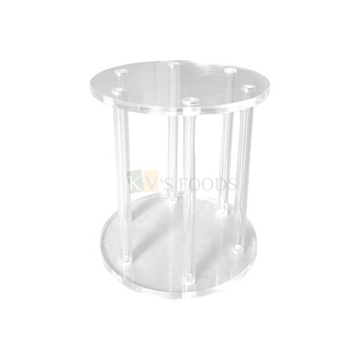 1 PC Diameter 5.4 Inch Height 6 Inch Clear Acrylic Fillable Rod Cake Spacer, Cylindrical Round Cake Seperator, Cake Riser Tier Cake Display Stand, Pedestal Stands, Floating Decorative Centerpiece