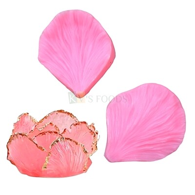 2 PC Pink Silicone Fondant Poeny Flowers Petal Leaf Veiner Chocolate Mould, Nature Garden Leaves Theme, Birthday Theme Wedding Anniversary Cakes Decorating Molds Flexible Moulds