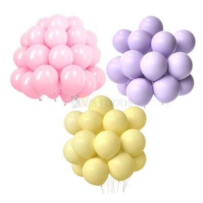 25 PCS Pastel Colours Purple, Pink, Yellow Balloons for Birthday Party, Anniversary, Wedding, Valentines Engagement Decorations Special Ocassions Festivals, Home Celebrations, Happy Moment Celebration