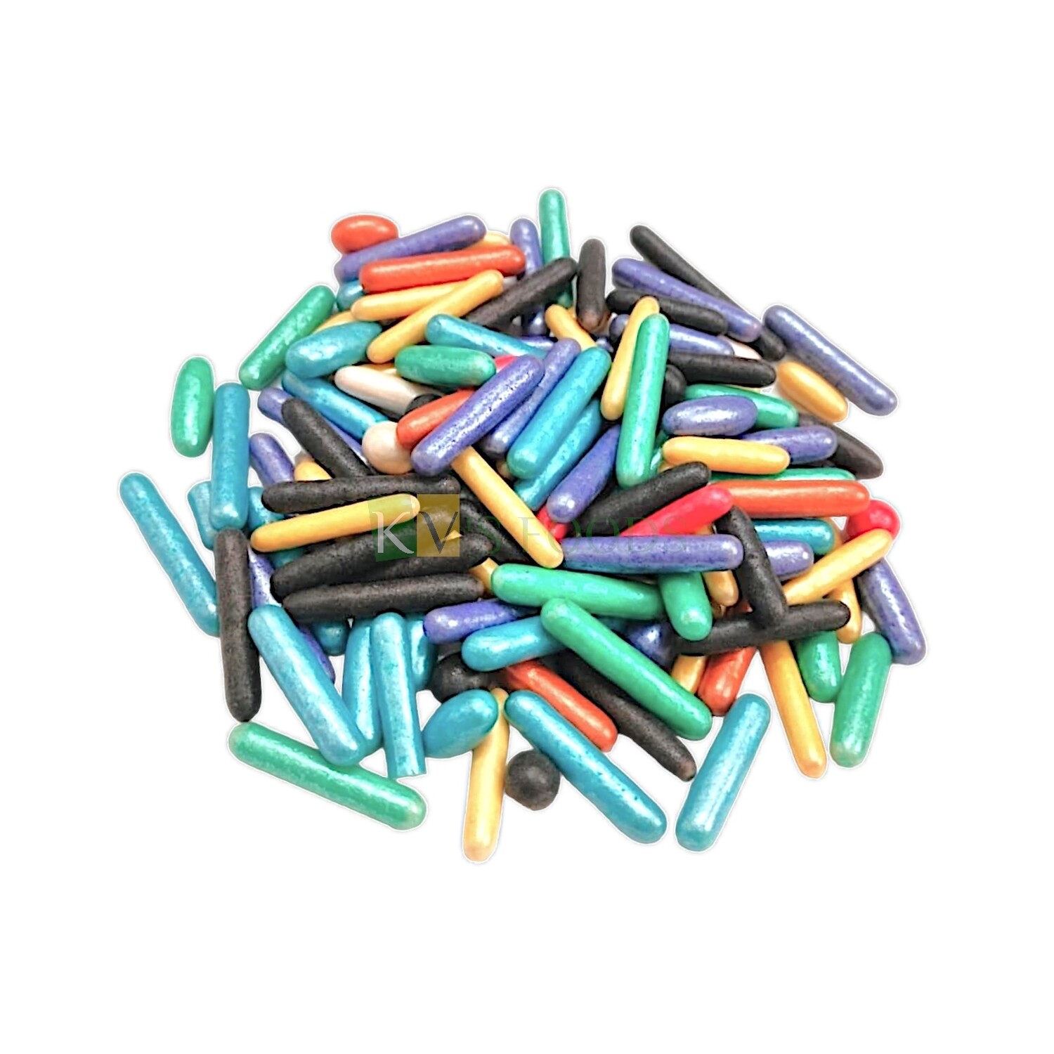 Long Metallic Shiny Rod Shaped Edible Sprinkles Confetti, Multicoloured Decorative Topping for Birthday Doughnuts, Ice-creams Cakepops Cakesicles Cookies Desserts Candy DIY Cake Decorations