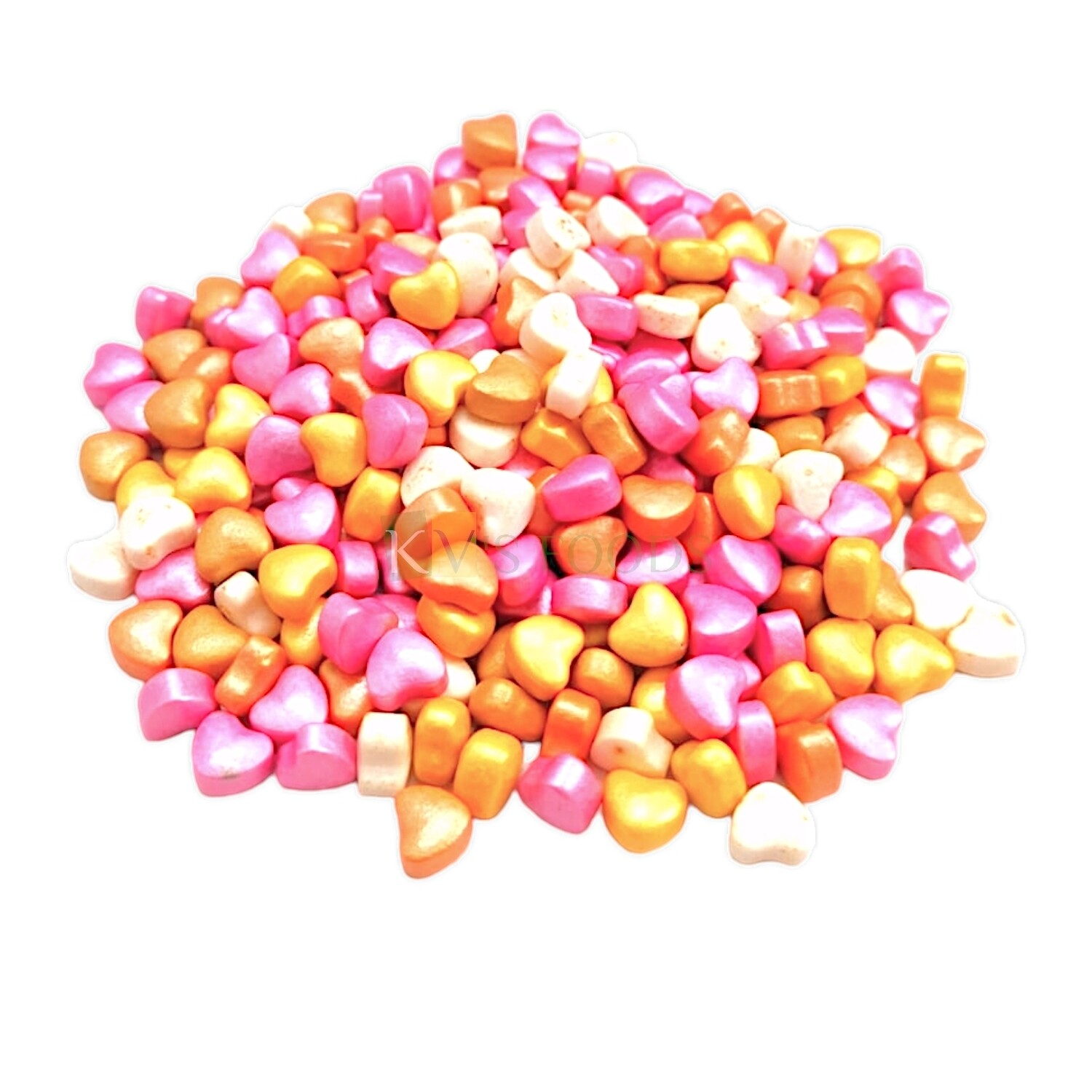 Pink, Yellow, White, Orange Small Heart Shaped Edible Sprinkles Confetti, Decorative Toppings for Birthday Doughnuts, Ice-creams Cakepops Cakesicles Cookies DIY Valentine Cake Decorations