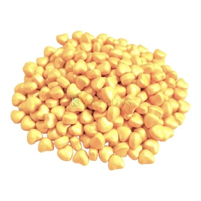 Metallic Small Yellow Heart Shaped Edible Sprinkles Confetti, Decorative Toppings for Birthday Doughnuts, Cakepops Cakesicles Ice-creams Cookies Desserts Candy DIY Cake Decorations