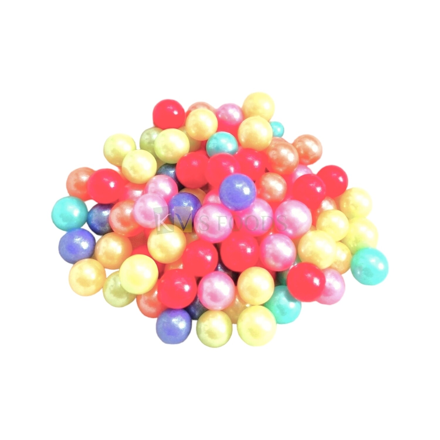 Rainbow Multicoloured Pearl Shiny Big Size Moti Sugar Balls, Circle Shaped Edible Sprinkles Confetti, Decorative Toppings for Birthday Doughnuts, Ice-Creams Cakesicles DIY Baby Shower Cake Decorations