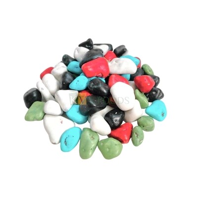 Multicoloured Stone Chocolate Gems Big Size Edible Sprinkles Confetti, Decorative Toppings for Birthday Doughnuts, Desserts Aquarium, Marine, Underwater Theme DIY Cake Decorations