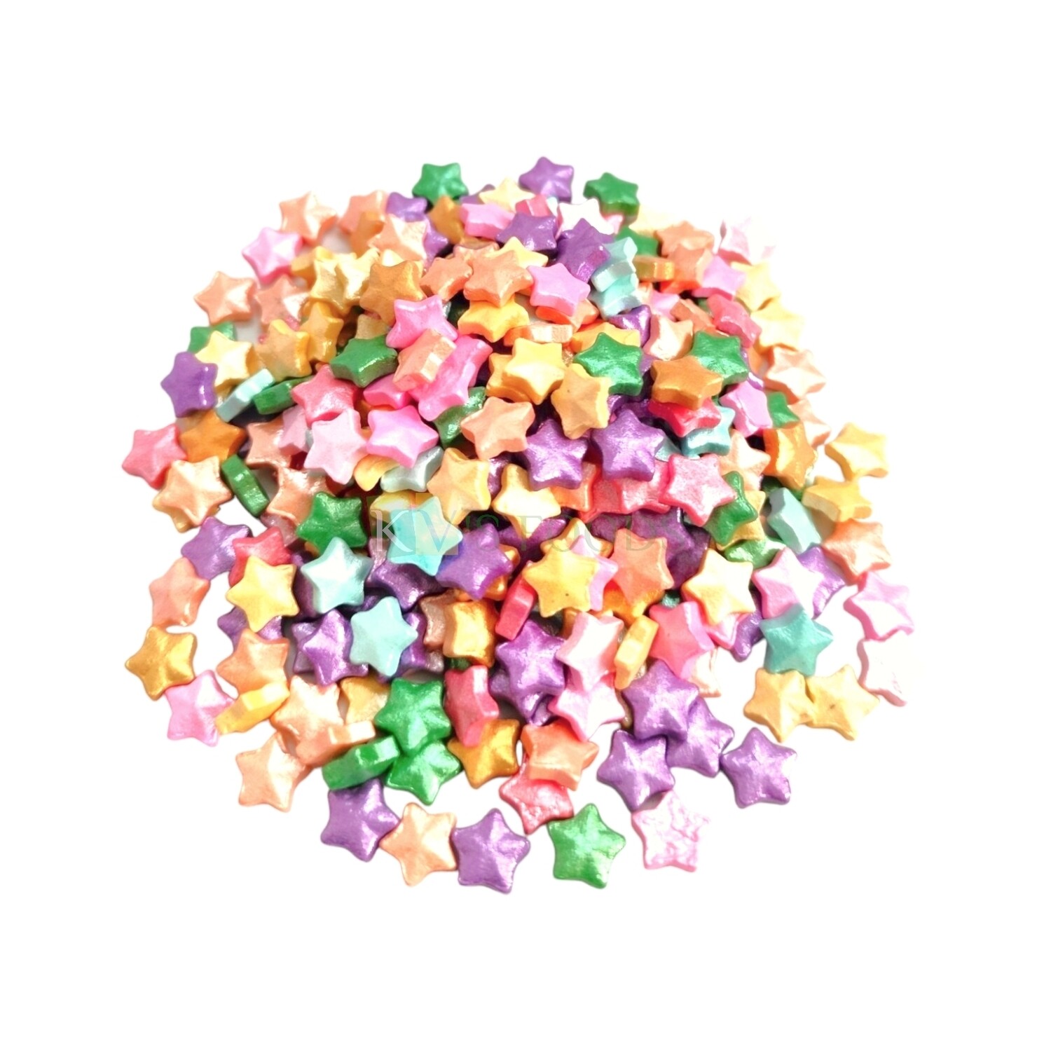 Metallic Rainbow Multicoloured Star Shaped Small Edible Sprinkles Confetti, Decorative Toppings for Birthday Doughnuts, Ice-Creams Cakepops Cakesicles DIY Valentine Baby Shower Cake Decorations