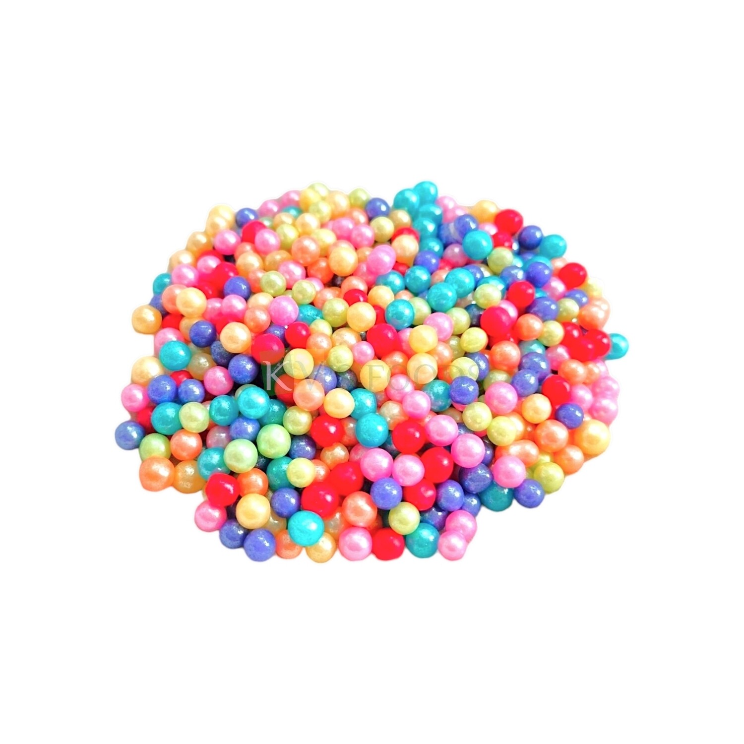 Rainbow Multicoloured Pearl Shiny Small Size Moti Sugar Balls, Circle Shaped Edible Sprinkles Confetti, Decorative Toppings for Birthday Doughnuts, Ice-Cream Cakesicles DIY Baby Shower Cake Decoration