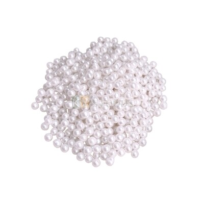 Metallic White Colour Pearl Shiny Small Size Moti Sugar Balls, Circle Shaped Edible Sprinkles Confetti, Decorative Toppings for Birthday Doughnuts, Cakesicles DIY Baby Shower Cake Decorations