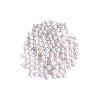 Metallic White Colour Pearl Shiny Medium Size Moti Sugar Balls, Circle Shaped Edible Sprinkles Confetti, Decorative Toppings for Birthday Doughnuts, Cakesicles DIY Baby Shower Cake Decorations