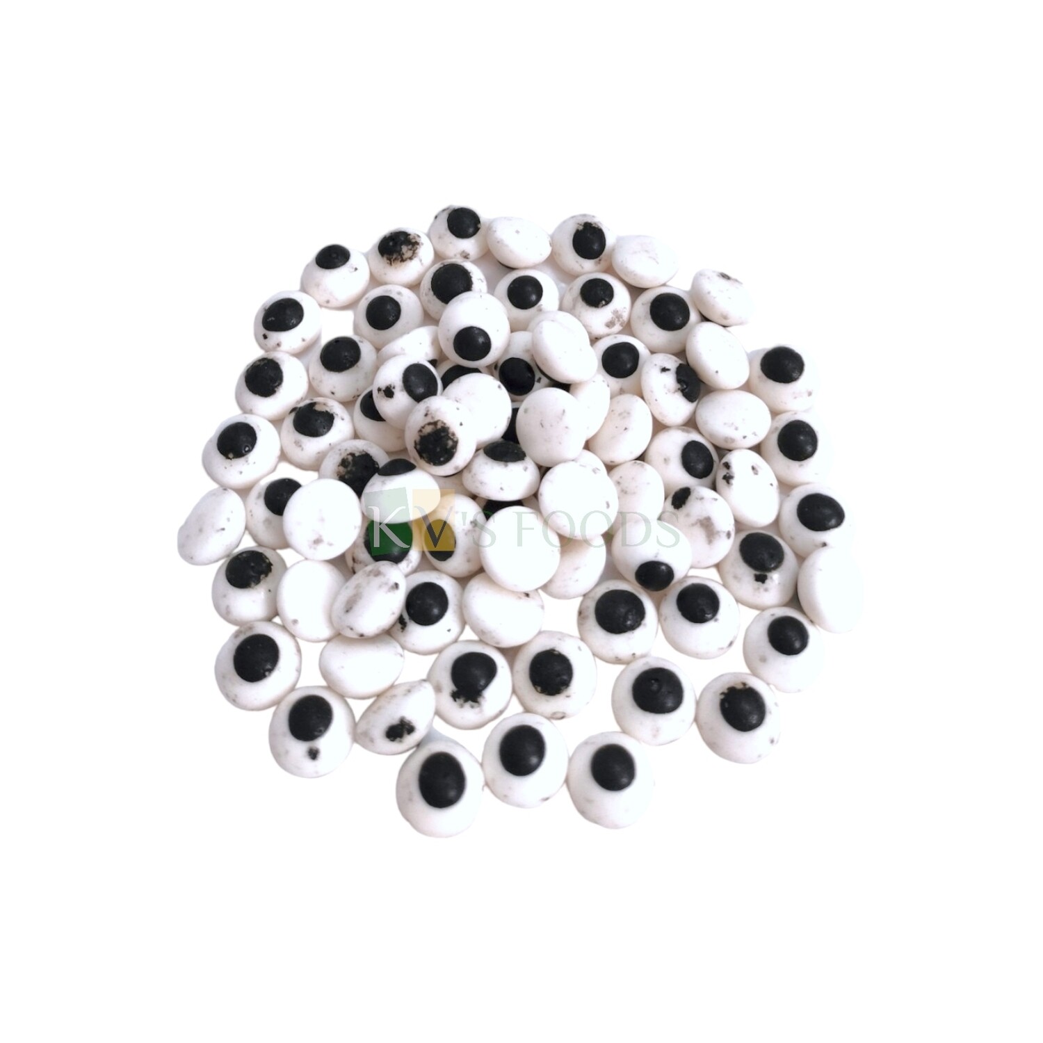 Eyeball Shape Black White Colour Sugar Balls, Circle Shaped Edible Sprinkles Confetti, Decorative Perfect for Birthday Cartoon Cakes, Cupcakes, Desserts, Halloween Christmas, Easter Theme, Candy Eyes