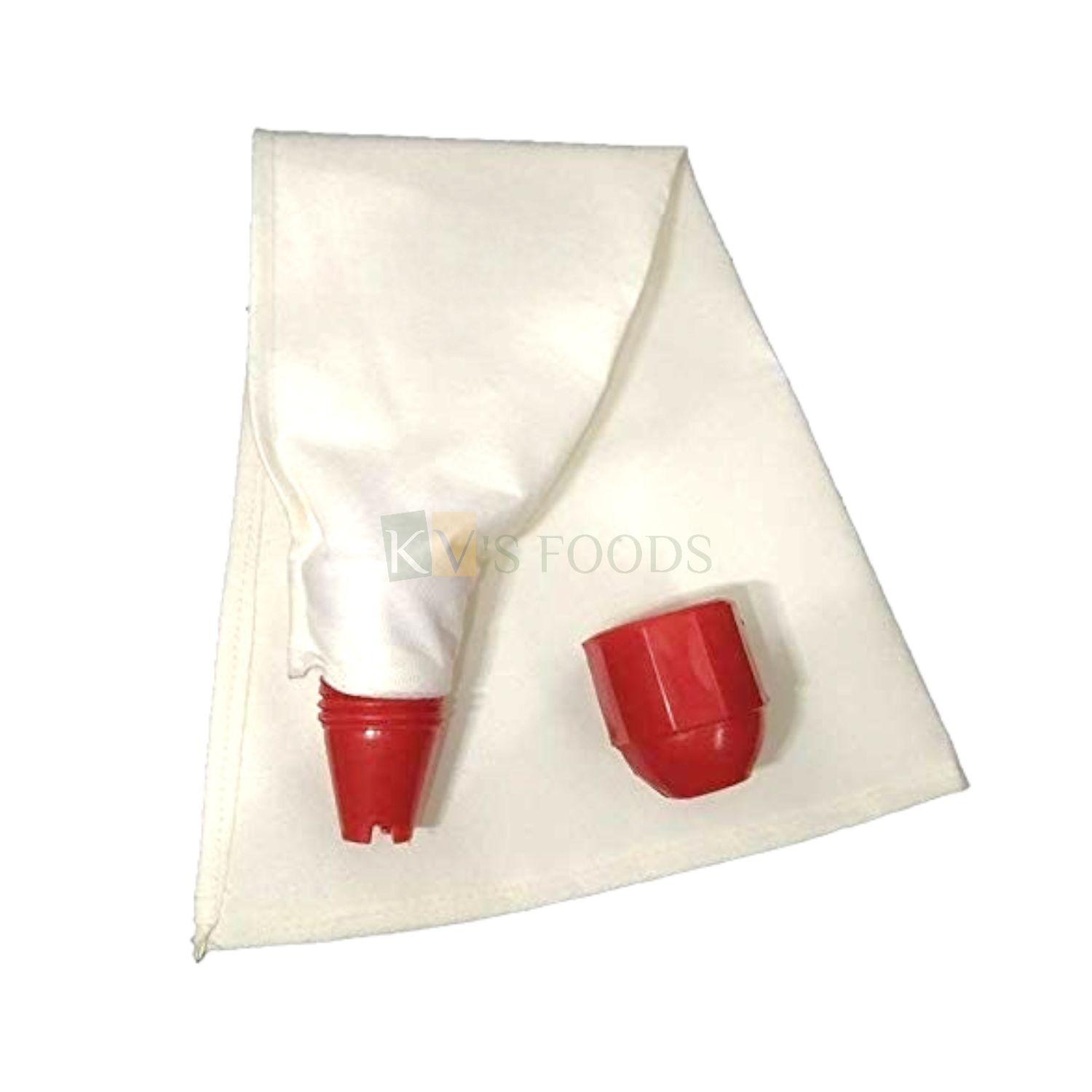 1 PC White Cotton Cloth Reusable Piping Bag with Coupler Length 14 Inch, Icing Bag, Pastry Bag, Cake Frosting Bag, Washable Used for Cake, Cupcake Muffins Desserts DIY Cake Decorations