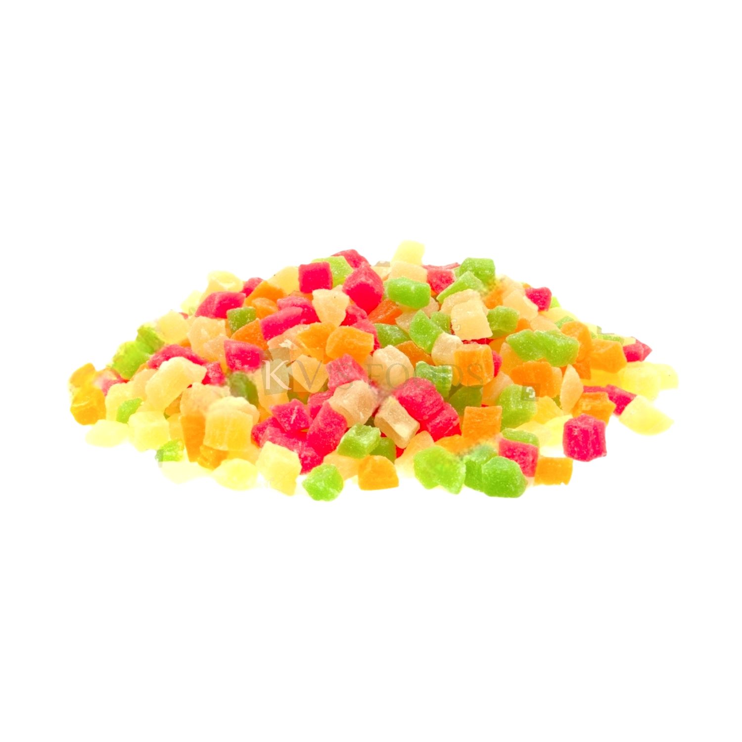 Red, Green, Yellow Colour Dried Mixed Fruit Ideal For Cakes Sprinkles &amp; Decoration, Toppings for Ice-Creams, Desserts, Falooda, Paan, Kulfi, Pastry Muffins Cream Roll DIY Birthday Cake Decorations