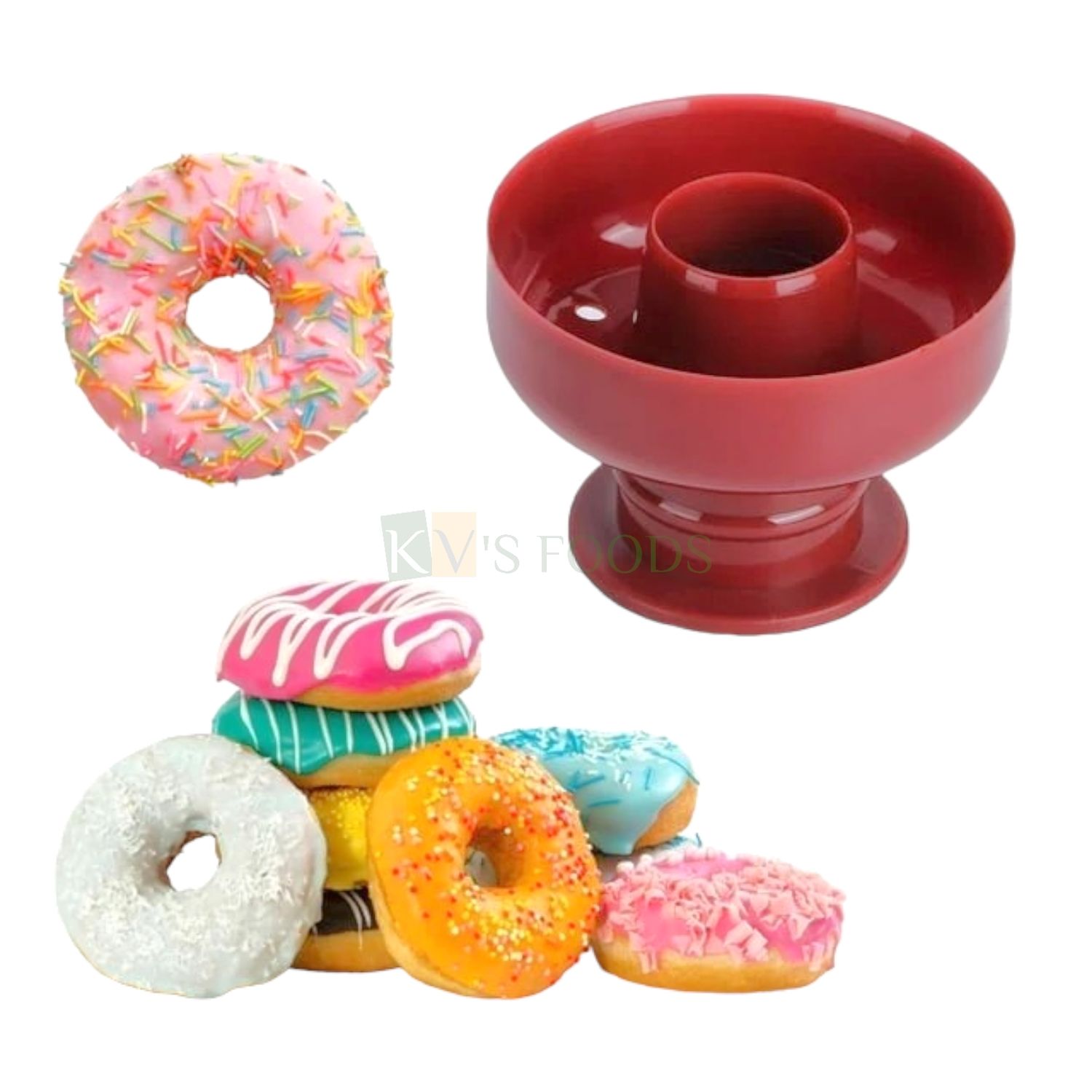 1 PC Plastic Circle Round Shape Doughnut Cutter Size Diameter 3.3 Inch, Donut, Fruit Cutter, Birthday Parties, Festivals Christmas DIY Cake Decorating Tools
