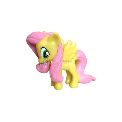 1PC Length 1.7 Inch, Small Fluttershy Yellow Pink My Little Pony Friend Miniature, Action Figurine Horses Cake Toppers, Animal Figure, Kids Girls Birthday Party, Children&#39;s Play Toys, Cake Decorations