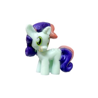 1PC Length 1.7 Inch, Small Sweetie Belle White Purple My Little Pony Friends Miniature Character Cake Topper, Action Horses Animal Figure, Kids Girl Birthday Party, Children&#39;s Play Toy Room Decoration
