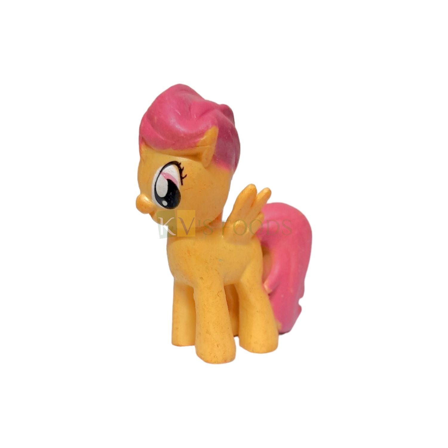 1PC Length 1.2 Inch, Small Scootaloo Yellow Pink My Little Pony Friends Miniature Character Cake Topper, Action Horses Animal Figure, Kids Girls Birthday Party, Children&#39;s Play Toy Room Decoration