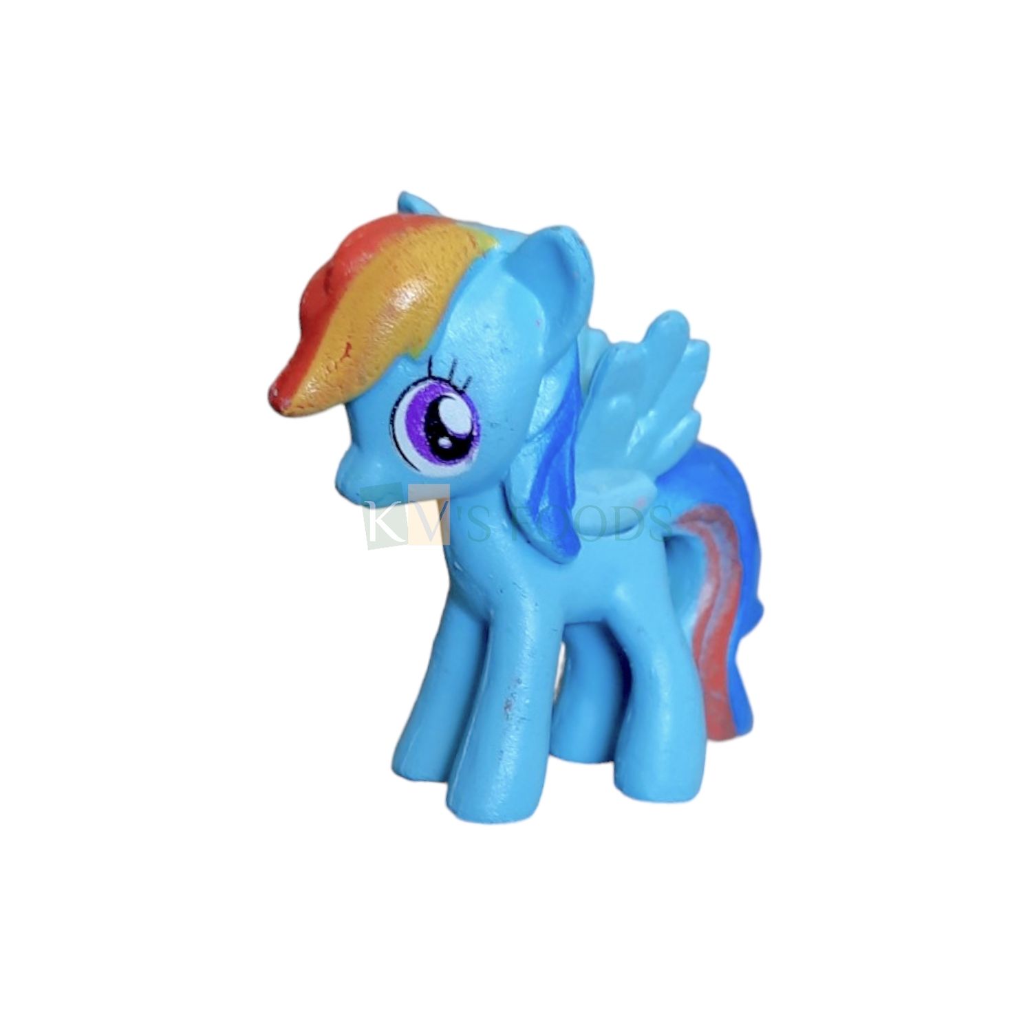 1PC Length 1.8 Inch, Small Rainbow Dash Sky Blue My Little Pony Friends Miniature Character Cake Topper,  Action Horses Animal Figure, Kids Girls Birthday Party, Children&#39;s Play Toy Decorations
