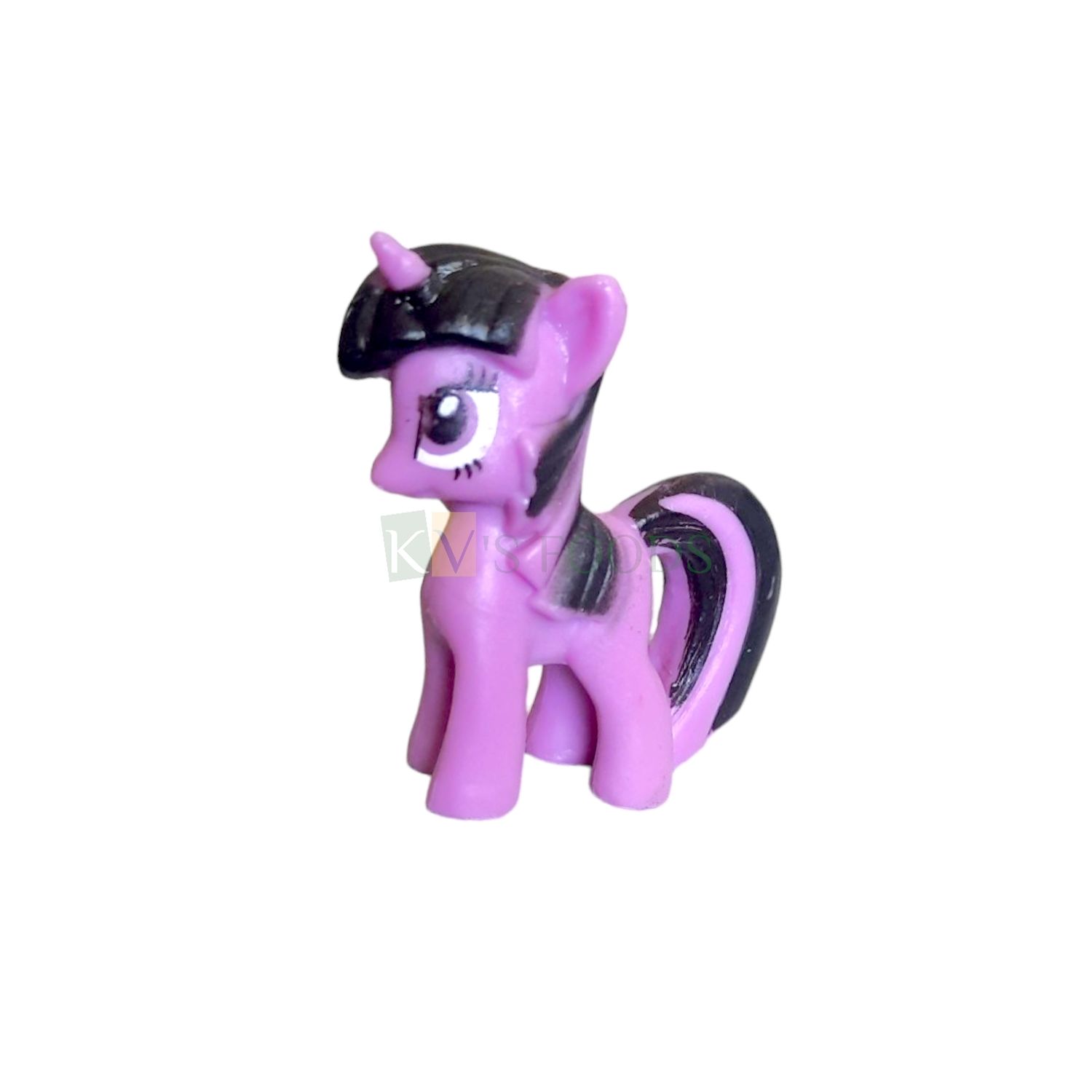 1PC Length 1.3 Inch, Small Twilight Sparkle Purple Black My Little Pony Friends Miniature Character Cake Topper, Action Horses Animal Figure, Kids Girls Birthday Party, Children&#39;s Play Toy Decorations