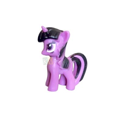 1PC Length 1.3 Inch, Small Twilight Sparkle Purple Black My Little Pony Friends Miniature Character Cake Topper, Action Horses Animal Figure, Kids Girls Birthday Party, Children&#39;s Play Toy Decorations