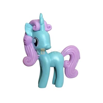 1PC Length 2.1 Inch Big Sweetie Belle Light Blue, Purple My Little Pony Friends Miniature Character Cake Topper, Action Horses Animal Figure, Kids Girls Birthday Party, Children&#39;s Play Toy Decorations