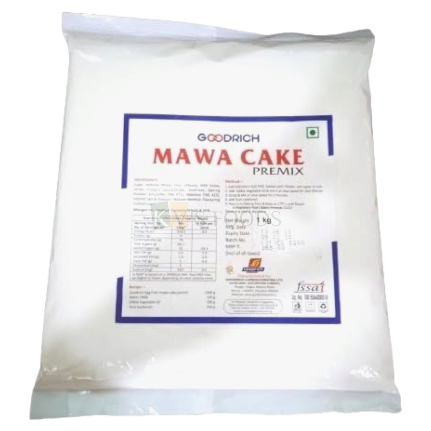 1 KG Goodrich Mawa Cake Premix, Cake Mixture for Cake Baking - Just Add Water/Milk and Oil, Used for making Birthday, Wedding, Anniversary, Engagement Cake, Cupcake, Desserts, Tea, Plum Cakes