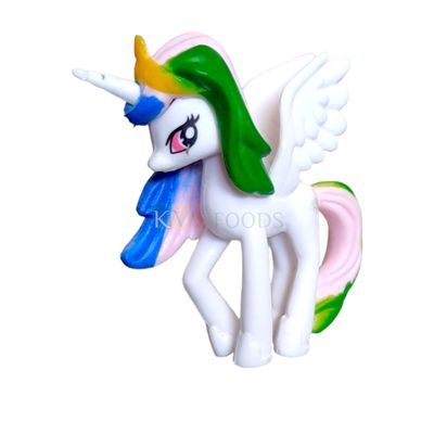 1PC Length 2.1 Inch Big Princess Celestia Multicoloured My Little Pony Friends Miniature Character Cake Topper, Action Horses Animal Figure, Kids Girls Birthday Party, Children&#39;s Play Toy Decoration