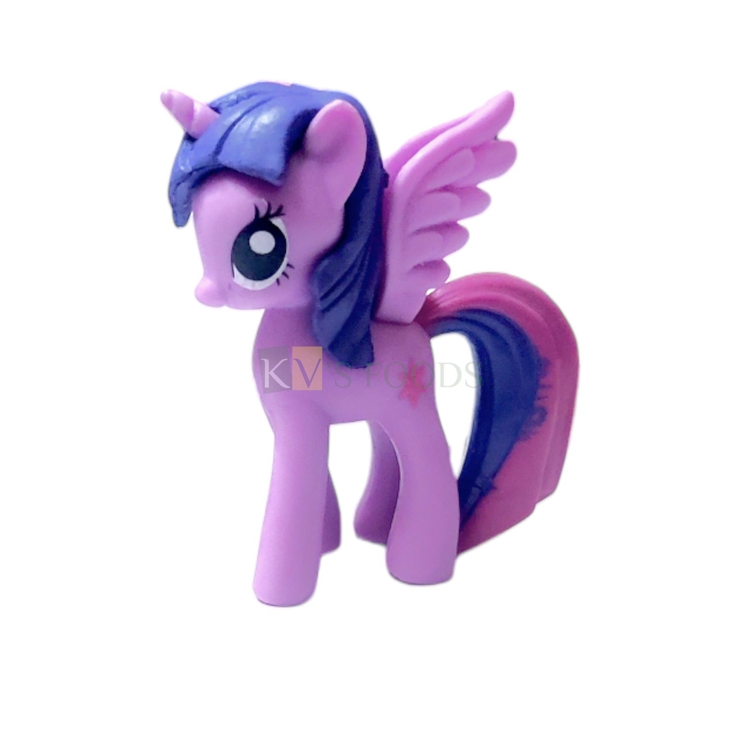 1PC Length 1.9 Inch, Big Twilight Sparkle Purple Pink My Little Pony Friends Miniature Character Cake Topper, Action Horses Animal Figure, Kids Girls Birthday Party, Children&#39;s Play Toy Decorations