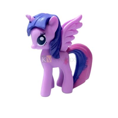 1PC Length 1.9 Inch, Big Twilight Sparkle Purple Pink My Little Pony Friends Miniature Character Cake Topper, Action Horses Animal Figure, Kids Girls Birthday Party, Children&#39;s Play Toy Decorations