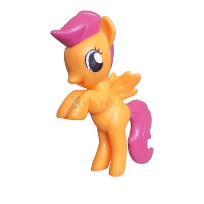 1PC Length 1.7 Inch, Big Scootaloo Orange Pink My Little Pony Friends Miniature Character Cake Topper, Action Horses Animal Figure, Kids Girls Birthday Party, Children&#39;s Play Toy Room Decoration