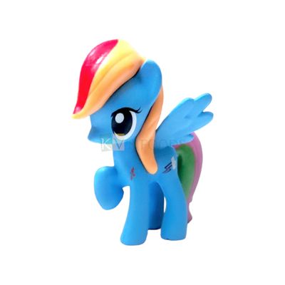 1PC Length 2.1 Inch, Big Rainbow Dash Sky Blue, Orange, My Little Pony Friends Miniature Character Cake Topper,  Action Horses Animal Figure, Kids Girls Birthday Party, Children&#39;s Play Toy Decorations