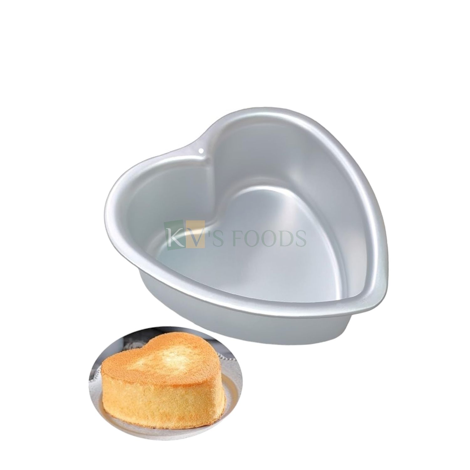 1PC Length 6.2 Inch Capacity ~400 Grams Aluminium Heart Shape Baking Pan, Silver Small Birthday Cakes Mould, Bakeware Mousse Pudding Love Valentines, Wedding Anniversary Containers Tins Tray for Ovens