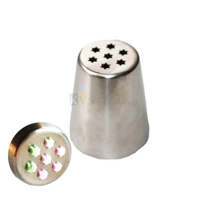 1 PC Stainless Steel Big Russian Icing Piping Nozzle 7 Star Shape Tip,Cake Decoration Tip, Flower Decoration Tip for Frosting Whipping, Butter Cream, Pastry, Muffin, Cake Cupcake Dessert, Kitchen Tool