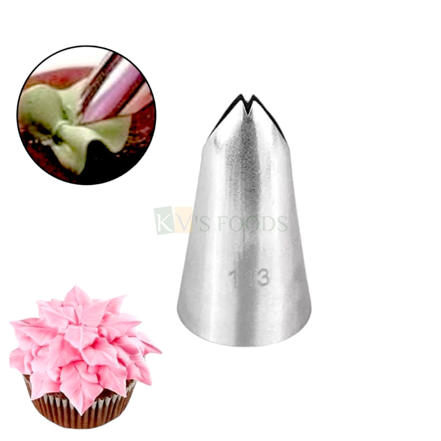 1 PC Stainless Steel Leaf Shape Tip Icing Piping Cake Nozzle No. 113, Garden Theme, Birthday Theme, For Frosting, Whipping, Butter Cream, Pastry, Muffin, Cupcakes Leaves Decorations Kitchen Tools