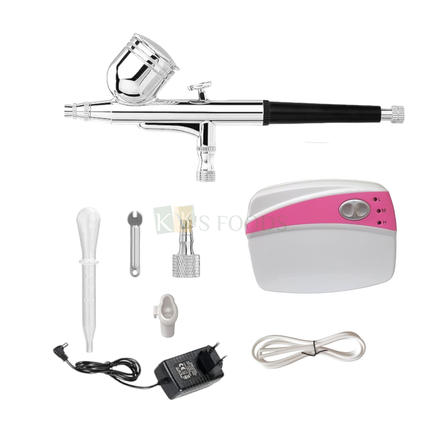 Mini Dual-Action Airbrush Gun with Compressor Multispeed,  for Cake, Cupcake Decorating, Cake Painting, Spray Tool Box, Pump, Pen, Professional Double Action Air Compressor Set Kit DIY Cake Decoration