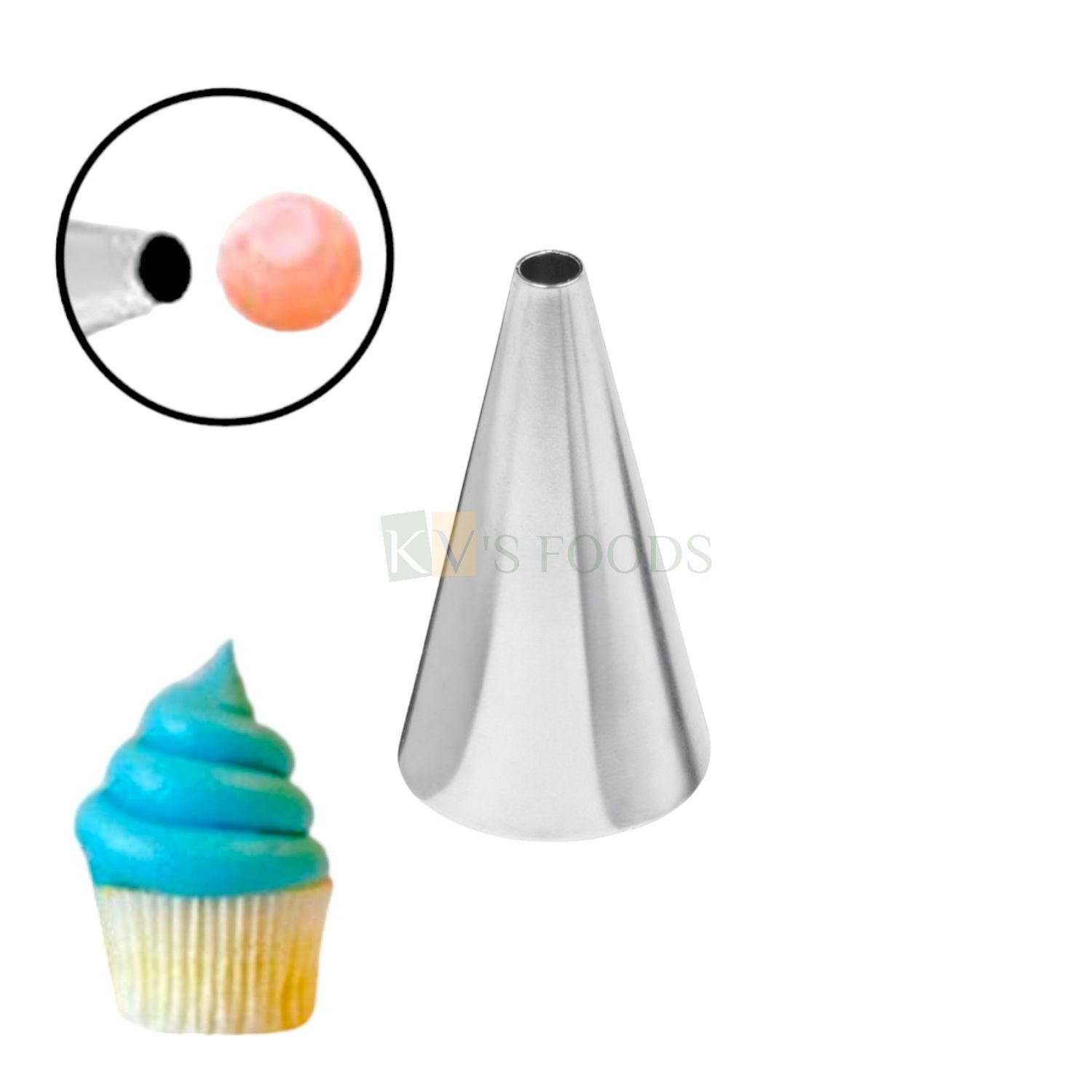 1 PC Stainless Steel Plain Round Small 3 mm Hole Icing Piping Cake Nozzle, For Border Design Birthday Wedding Cake Decoration Tip, Frosting, Whipping, Butter Cream, Pastry, Desserts, Cupcake, Tools