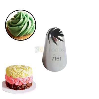 1 PC Stainless Steel Closed Star Icing Piping Cake Nozzle No 7161, Flowers Birthday Wedding Cake Decoration 8 Teeth Tip, Frosting, Whipping, Butter Cream, Pastry, Desserts, Cupcake, Kitchen Tools