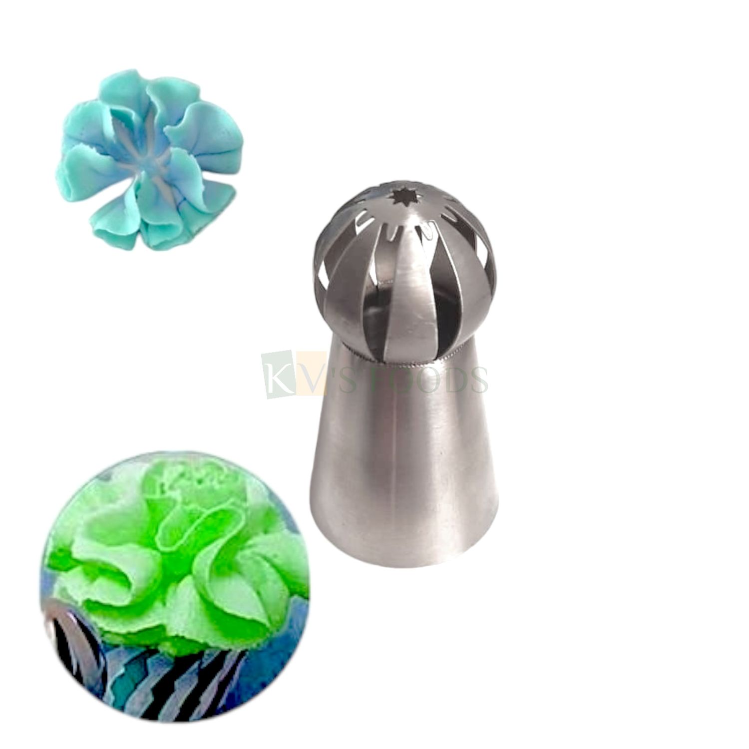 1 PC Stainless Steel Big Russian Balloon Poeny Rose Flower Curved Petals Shape Icing Piping Cake Nozzle, For Frosting Whipping, Butter Cream, Pastry Cupcake Dessert Muffin DIY Cake Decorations Tools