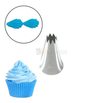1 PC Stainless Steel Open Star Icing Piping Cake Nozzle No 21, Flowers Birthday Wedding Cake Decoration 8 Teeth Tip, Frosting Whipping, Butter Cream, Pastry, Desserts, Cupcake DIY Cake Decorating Tool