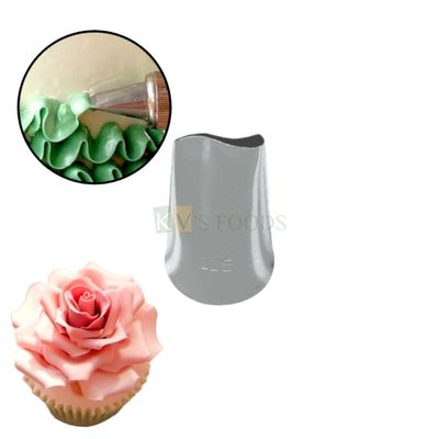 1 PC Small Stainless Steel Big Rose Petals Icing Piping Cake Nozzle No. 118, Birthday Wedding Cakes Border Decoration, Tip for Frosting, Whipping, Butter Cream, Pastry, Ruffle Frill Tip Kitchen Tools