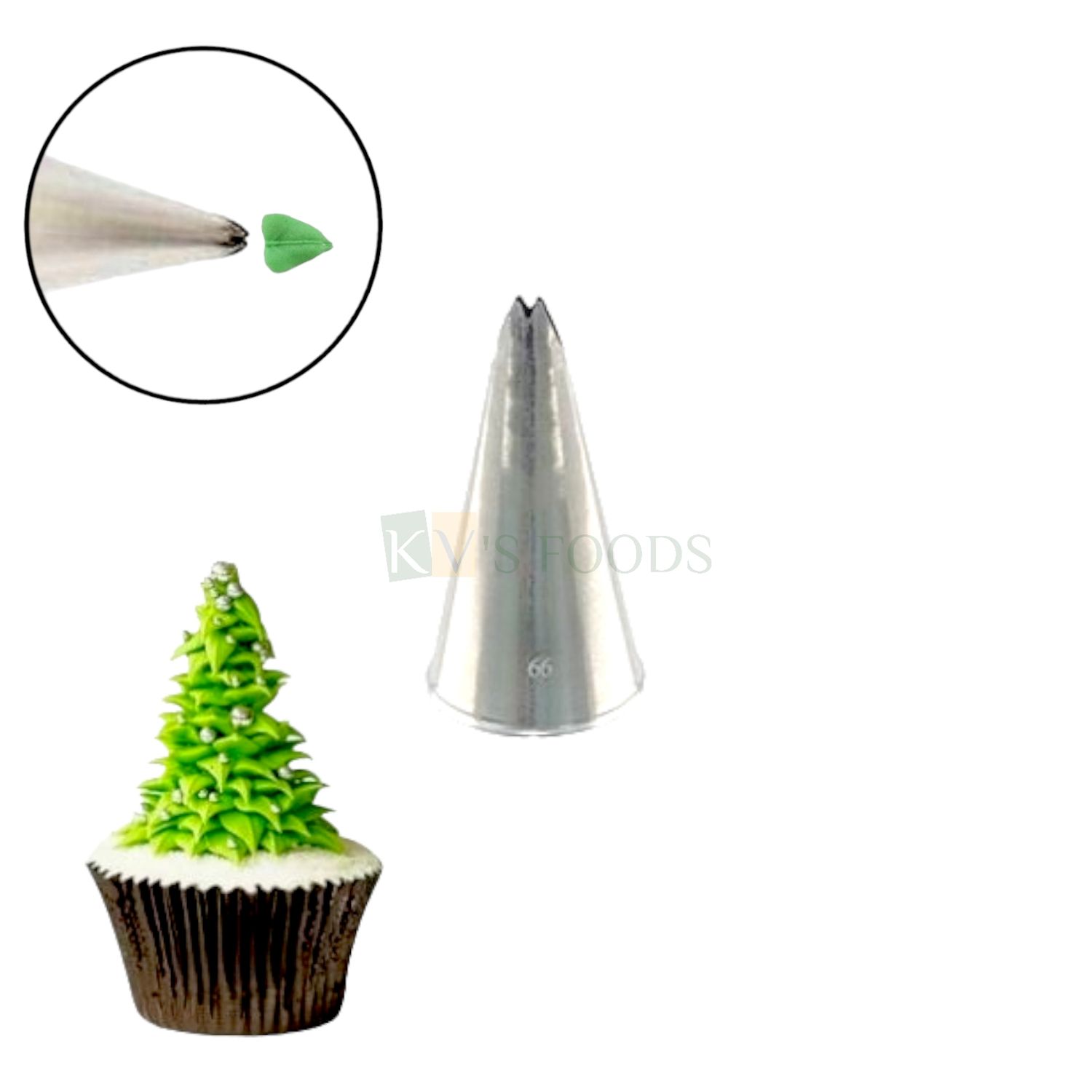 1 PC Stainless Steel Small Leaf Shape Tip Icing Piping Cake Nozzle No. BC66, Garden Theme, Birthday Theme, For Frosting, Whipping, Butter Cream, Pastry, Muffin, Cupcakes Leaves Decoration Kitchen Tool