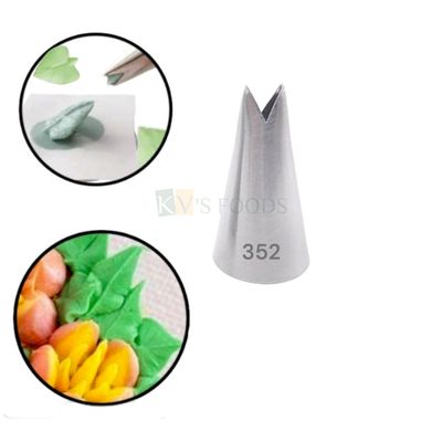 1 PC Stainless Steel Small Leaf Shape Tip Icing Piping Cake Nozzle No. 352, Garden Theme, Birthday Theme, For Frosting, Whipping, Butter Cream, Pastry, Muffin, Cupcakes Leaves Decoration Kitchen Tool