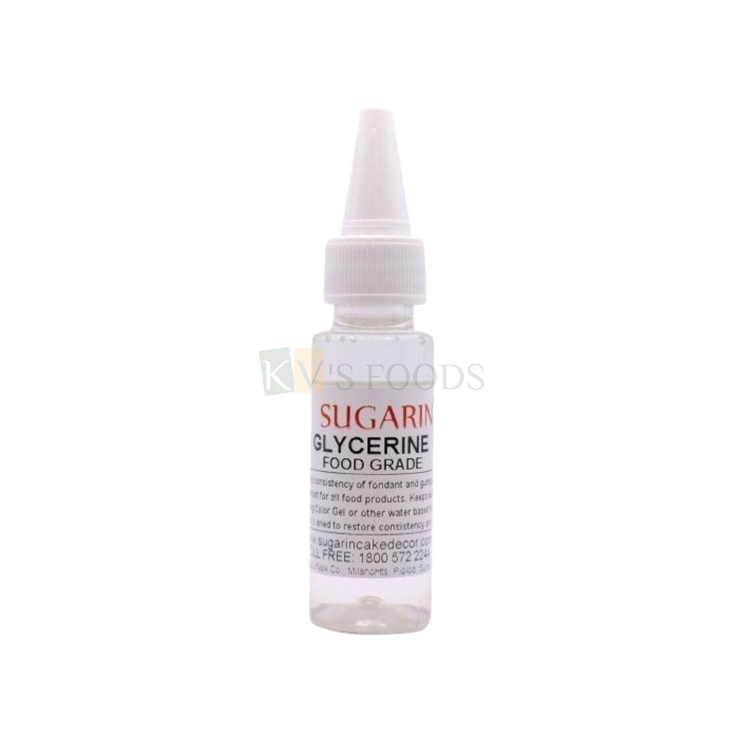 30 ML Sugarin Vegetable Glycerine Food Grade for Fondant &amp; other Food Products, Can be added to dried Icing Color or other Colors to restore consistency