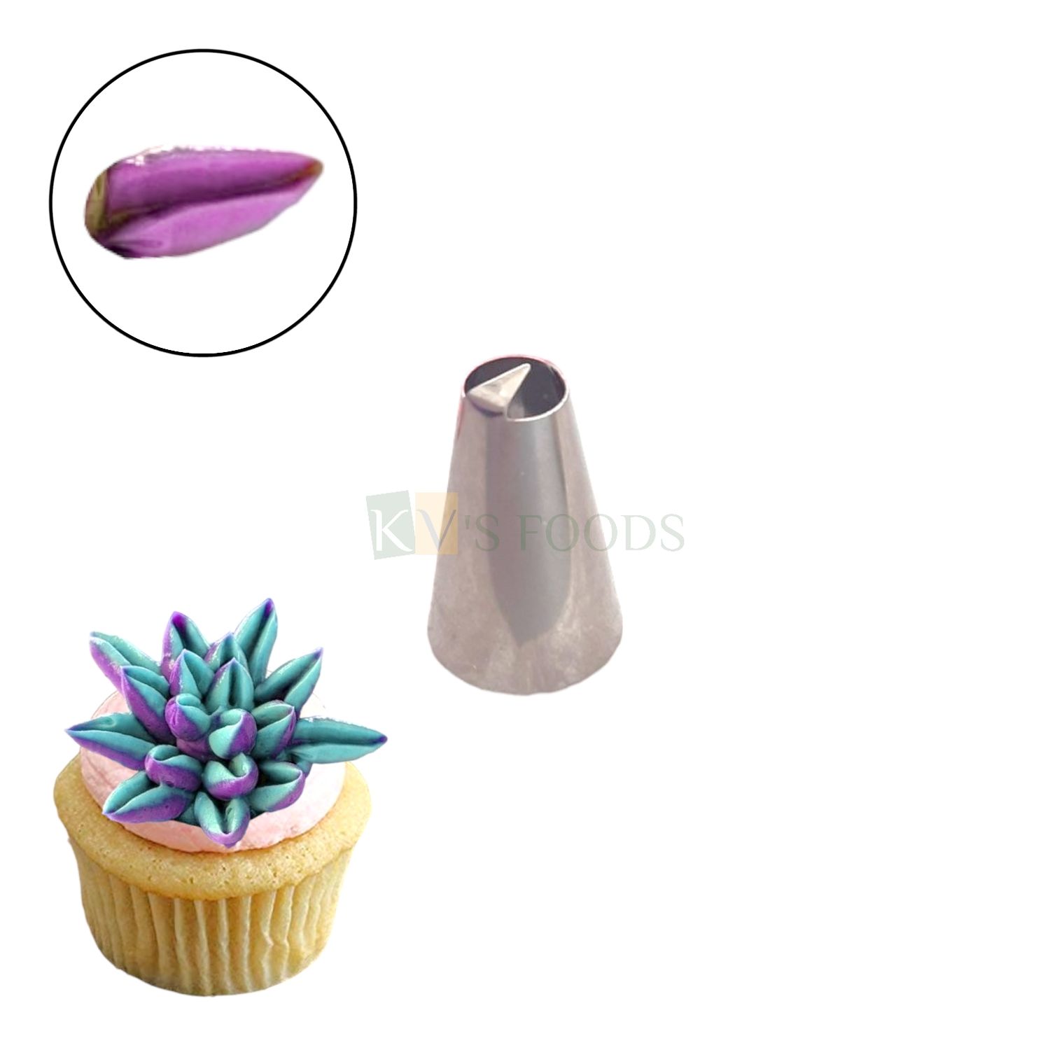 1 PC Stainless Steel Small Succulent Plant Leaf Shape Icing Piping Cake Nozzle, Underwater, Aquarium, Ocean, Sea Birthday Theme, For Frosting, Whipping, Butter Cream, Pastry, Cupcakes Kitchen Tool
